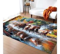 Tapis, 3D Imprimé Cheval, Animal Antidérapant Area Rug, Chambre Tapis Salon Anti-Slip Tapis La Chambre des Enfants Home Decor 50 X 80 Cm -1C1H2C8P8H7