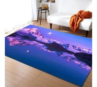 Tapis, 3D Imprimé Paysage De Coucher De Soleil d'hiver Antidérapant Area Rug, Chambre Tapis Salon Anti-Slip Tapis La Chambre des Enfants Home Decor - Cheveux Courts 80 X 120 Cm - Nettoy -289676790477