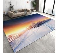 Tapis, 3D Imprimé Paysage D'Hiver Au Lever Du Soleil Antidérapant Area Rug, Chambre Tapis Salon Anti-Slip Tapis La Chambre Des Enfants Home Decor - Nettoyage Facile ，Avec Support En Caout -74790367495