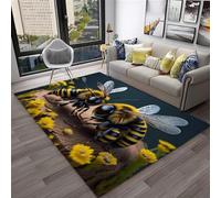 Tapis 3D Insecte De Dessin Animé d'abeille Tapis De Porte en Teck Antidérapant pour Salon/Chambre/Salle De Bain/Entrée De Bienvenue - Nettoyage Facile ，avec Support en Caoutchouc -59101121346