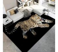 Tapis 3D Léopard, Animal Sauvage Tapis De Porte en Teck Antidérapant pour Salon/Chambre/Salle De Bain/Entrée De Bienvenue - Nettoyage Facile ，avec Support en Caoutchouc -27835808857