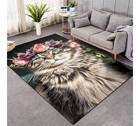 Tapis 3D Mignon Chaton Cuisine Salle De Bain Entrée Porte Tapis Noir Blanc Orange Chat Motif Carpet Salon Décor à La Maison Garçon Filles Enfants Chambre Anti-Dérapant Rug (Modèle 4,80x160 cm)