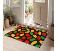 Tapis 3D Minimaliste Géométrique Blocs De Couleur Petit Tapis Salon Rectangle Antidérapant Enfant Ado Chambre Décoration, Bureau Salle a Manger Doux Poil Ras Rug Noir Lavable 60 x 90 cm