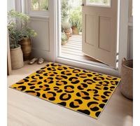 Tapis 3D Moderne Sauvage Imprimé Léopard Grand Tapis Salon Rectangle Antidérapant Enfant Ado Chambre Décoration, Bureau Salle a Manger Doux Poil Ras Rug Jaune Lavable 160 x 230 cm