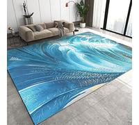 Tapis 3D motif forêt tropicale - Tapis 3D en velours lavable, décoration moderne pour chambre d'adolescent, salle à manger et bureau - Vert - 160 x 220 cm
