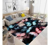 Tapis 3D Papillon Fantastique Tapis De Porte en Teck Antidérapant pour Salon/Chambre/Salle De Bain/Entrée De Bienvenue - Nettoyage Facile ，avec Support en Caoutchouc -36135901945