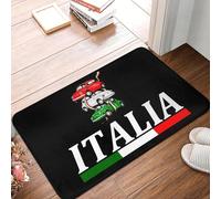 Tapis 3D Vintage Drapeau Italien Porte de Voiture Sol de Voiture de Salle de Bain Toilettes antidérapantes extérieures Pride Italienne Paillassons Chambre Balcon Entrée Moquette -60x90cm