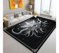 Tapis 50 X 80 Cm Fantaisie Monstre Yeux Noir Blanc Lavable Chambre Poil Court Tapis De Salon Doux Antidérapant pour Salon Chambre Bureau Plus Durable