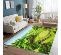 Tapis 60 x 110 cm Décoratif De Parcours De Golf De Dessin Animé, Tapis De Chambre à Coucher antidérapant Poil Court - pour Salon Chambre à Coucher Salle à Manger Vert