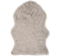 Tapis 60 X 90 Cm Peau De Mouton Synthétique Gris Clair