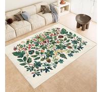 Tapis 60x120 cm Imitation Cachemire Lavable Motif Fleurs Violet Feuilles 3D Résistant aux Taches Nettoyage Facile à l'Aspirateur ou en Machine Idéal pour Salon Salle à Manger et Chambre Parentale