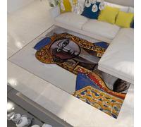 Tapis 60x120 de Peinture célèbres carpette Surface Lavable à Portrait Abstrait pour Salon Style Exotique bohème Faible Poil antidérapant Descente lit Grand Bureau Salle Manger Jeux