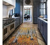 Tapis 60x120 de Salon Lavable Abstrait Forêt bouleaux Ferme carpette Fin Sol intérieur Descente lit antidérapants résistants aux Taches à Poil Bas pour Salle Manger Chambre Bureau