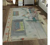 Tapis 60x120 de Surface carpette lavables Grands intérieurs parisiens à Motif Artistique Salon Descente lit antidérapant antidérapants Poil Bas en Fausse Laine Douce pour Table Chevet