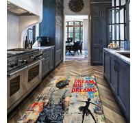 Tapis 60x120 lavables pour Sol de Cuisine entrée dans Le Vestibule Salle d Eau Petite Surface carpette antidérapant à Poils Bas Descente lit Porte Dream Big Dreams Graffiti en