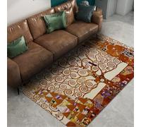 Tapis 60x90 Espace carpette à Motifs Arbre de la Vie Vibrant Descente lit Abstraits Vintage paillassons Porte imprimés Classiques antidérapant Poil Bas pour Salon Chambre Bureau