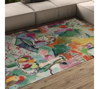 Tapis 80x150 pour Salon carpette Lavable Chambre Cuisine Nature Morte Lecture Fille et Fruit Style fauvisme Descente de lit Douce antidérapante Poil Bas Grand Espace Bureau Salle à