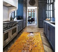 Tapis 90x150 Golden Area Carpets lavables résistants aux Taches pour Salon Chambre Salle à Manger mosaïque géométrique Vintage Lady Art Nouveau carpette de Ferme avec Support