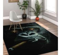 Tapis 90x150 Lavable Grands carpette Doux pour Le Salon Descente de lit Vintage Portrait Gorille foncé Chambre et Salle à Manger Abstrait antidérapant Motifs d Animaux Homme Cave Bureau