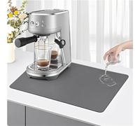 Tapis à café - 40 x 80 cm - Pour machine à café - Gris | Antidérapant, absorption rapide, séchage rapide, pour machines à café et coins de café, garde les plans de travail propres