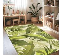 Tapis à feuillage tropical, feuille de fougère naturelle, vert d'été, tapis de sol rectangulaire antidérapant pour salon, chambre à coucher, sous table, décoration de salle à manger, 1,2 x 1,8 m