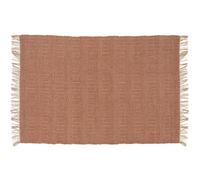 Tapis à franges en jute naturel tissé main terracotta 160 x 230 cm - Oviala