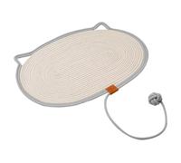 Tapis à gratter pour chat | avec balle en coton naturel et lin antidérapant - Tapis interactif pour chat - Tapis à gratter pour l'intérieur et l'extérieur, l'exercice, l'ennui en famille, le salon