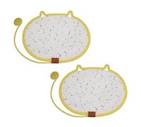 Tapis à gratter pour Chat, Chaise Longue en Corde de Coton tissée avec Teaser, Coussin Ovale en Forme d ' Oreille pour Les Zones de Repos intérieures, Lot de 2 chaises Longues tissées pour Chat,