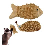 Tapis à gratter pour Chat - Coussin en sisal Fait à la Main, Motif hérisson de Poisson, à Chat Incluse | Alternative au griffoir pour Chats
