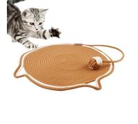 Tapis à gratter pour Chat - Griffoir pour Chat Rond et Horizontal, avec Oreilles Pendantes | Lit pour Chat et Jouet d'entraînement pour Chaton, Tapis à gratter pour Protection des Murs et du Sol,