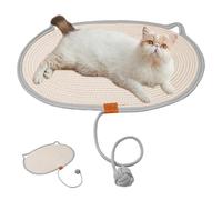 Tapis À Gratter Pour Chat,Tapis En Coton Et Lin Naturel, Interactif Et Anti-Dérapant Avec Balle,Griffoir Pour Chat - Pour Jeu Dressage Exercice Maison Salon Temps Familial Voyage Extérieur et Anti-Enn