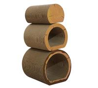 Tapis à gratter pour chat - Tunnel pliable multifonction de 40 cm, lit en carton recyclable, jouets pour animaux de compagnie Durabess | Grattoir d'intérieur portable pour chatons chats Playtime Shop