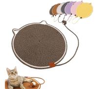 Tapis à Gratter pour Chats, Tapis à Gratter pour Chats D'intérieur, Tapis à Gratter pour Chats Et Matelas à Gratter pour Chats, Tapis à Gratter en Coton Naturel avec Jouet pour Chat (L,Black)