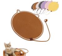 Tapis à Gratter pour Chats, Tapis à Gratter pour Chats D'intérieur, Tapis à Gratter pour Chats Et Matelas à Gratter pour Chats, Tapis à Gratter en Coton Naturel avec Jouet pour Chat (L,Brown)