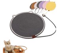 Tapis à Gratter pour Chats, Tapis à Gratter pour Chats D'intérieur, Tapis à Gratter pour Chats Et Matelas à Gratter pour Chats, Tapis à Gratter en Coton Naturel avec Jouet pour Chat (S,Gray)