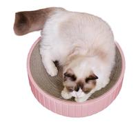 Tapis à gratter rond en papier ondulé pour chat - Grattoir rond pour chat - Double face - 3 couleurs - Grattoir rond pour chat - Carton épais - Lit pour chat et centre de jeu pour