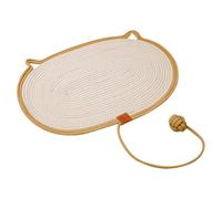 Tapis à gratter, tapis antidérapant interactif naturel en lin avec balle | Plaque à gratter pour chats | Pour les jeux intérieurs et extérieurs, l'entraînement, l'ennui, le temps en famille, le salon
