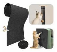 Tapis à griffer amovible pour chat - 299,7 x 40,1 cm - Tapis autocollant pour étagères d'arbre à chat - Pièces de rechange pour chat d'intérieur - Noir