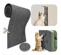 Tapis à griffer amovible pour chat - 299,7 x 40,1 cm - Tapis autocollant pour étagères d'arbre à chat - Pièces de rechange - Tapis de protection pour meubles d'intérieur - Gris foncé
