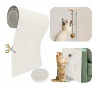 Tapis à griffer amovible pour chat - 299,7 x 40,1 cm - Tapis autocollant pour étagères - Tapis de rechange avec serre-câble de 5 m - Protection de meubles pour chats d'intérieur (blanc)