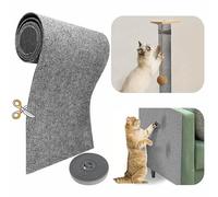 Tapis à griffer amovible pour chat - Autocollant - Avec serre-câble de 5 m - Protection de meubles pour chats d'intérieur - 299,7 x 40,1 cm - Gris