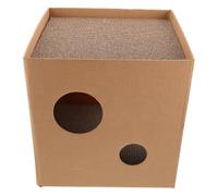 Tapis à Griffer Ondulé pour Chat, Lit de Repos Carré en Carton