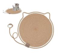 Tapis à griffer pour chat - Tapis rond horizontal avec jouet à balle | Lit pour chat avec crochets d'oreille - Accessoires pour animaux de compagnie pour maison, salon, chambre à coucher, canapé