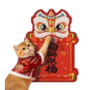 Tapis à Griffes pour Chat,Tapis pour Animaux De Compagnie du Nouvel an Chinois - Plaques À Griffes,pour Chat d'Intérieur, Aiguisage des, Jeu pour Chaton, à Placer sur Une Porte ou Un