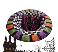 Tapis À Illusion D'Halloween 100 x 100 cm Carpette Matelassée Antidérapante