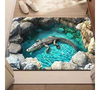 Tapis à illusion d'optique 3D - Testez et jouez avec un chien ou un chat, tapis qui ressemble à un trou dans le sol, tapis avec trou 3D, illusion d'optique, paillasson antidérapant pour porte, entrée