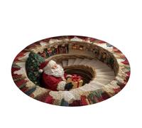 Tapis à illusion d'optique 79 x 79 cm antidérapant réaliste d'intérieur | carpette de Noël pour fêtes, Halloween, Thanksgiving, intérieur et extérieur, salon, salle de