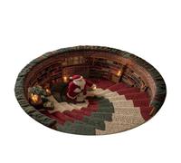 Tapis à illusion d'optique 79 x 79 cm antidérapant réaliste d'intérieur | tapis de Noël pour Halloween, Thanksgiving, intérieur/extérieur, salon, salle de bain, fêtes