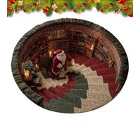 Tapis à illusion d'optique 79 x 79 cm Carpette antidérapante réaliste | tapis de Noël pour Halloween, Thanksgiving, intérieur/extérieur, salon, salle de bain, fêtes
