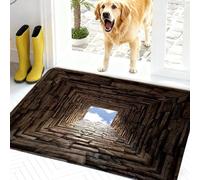 Tapis à illusion d'optique, le chien a peur du tapis avec trou 3D, tapis qui ressemble à un trou, tapis 3D sans fond avec illusion d'optique pour tester et jouer avec votre chien ou chat (D - 90 x 120